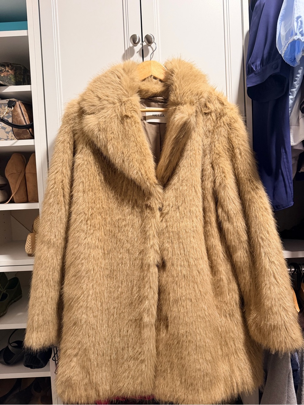 Aritzia faux fur coat NWOT